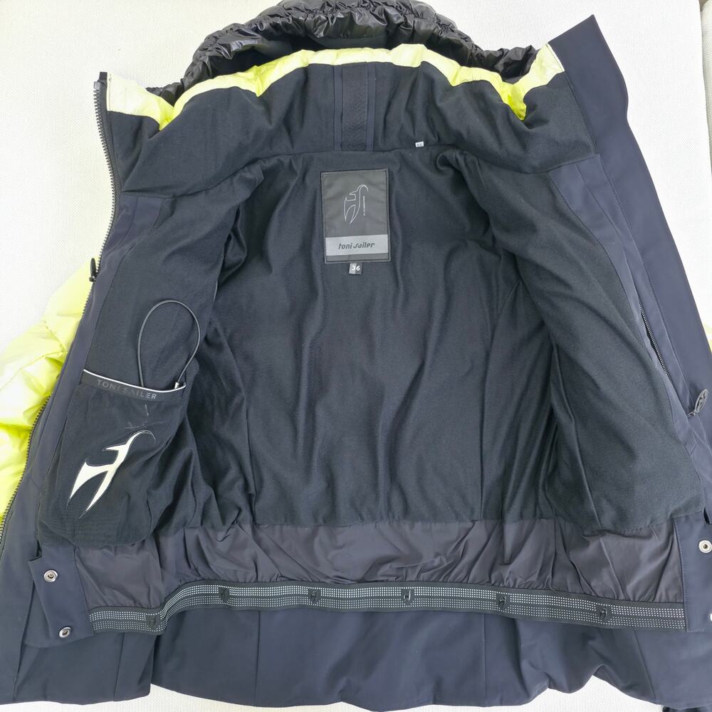 Toni Sailer Bernadette Luxury Down Ski Jacket Citrine Yellow & Black EU 36 NWT - Picture 7 of 14